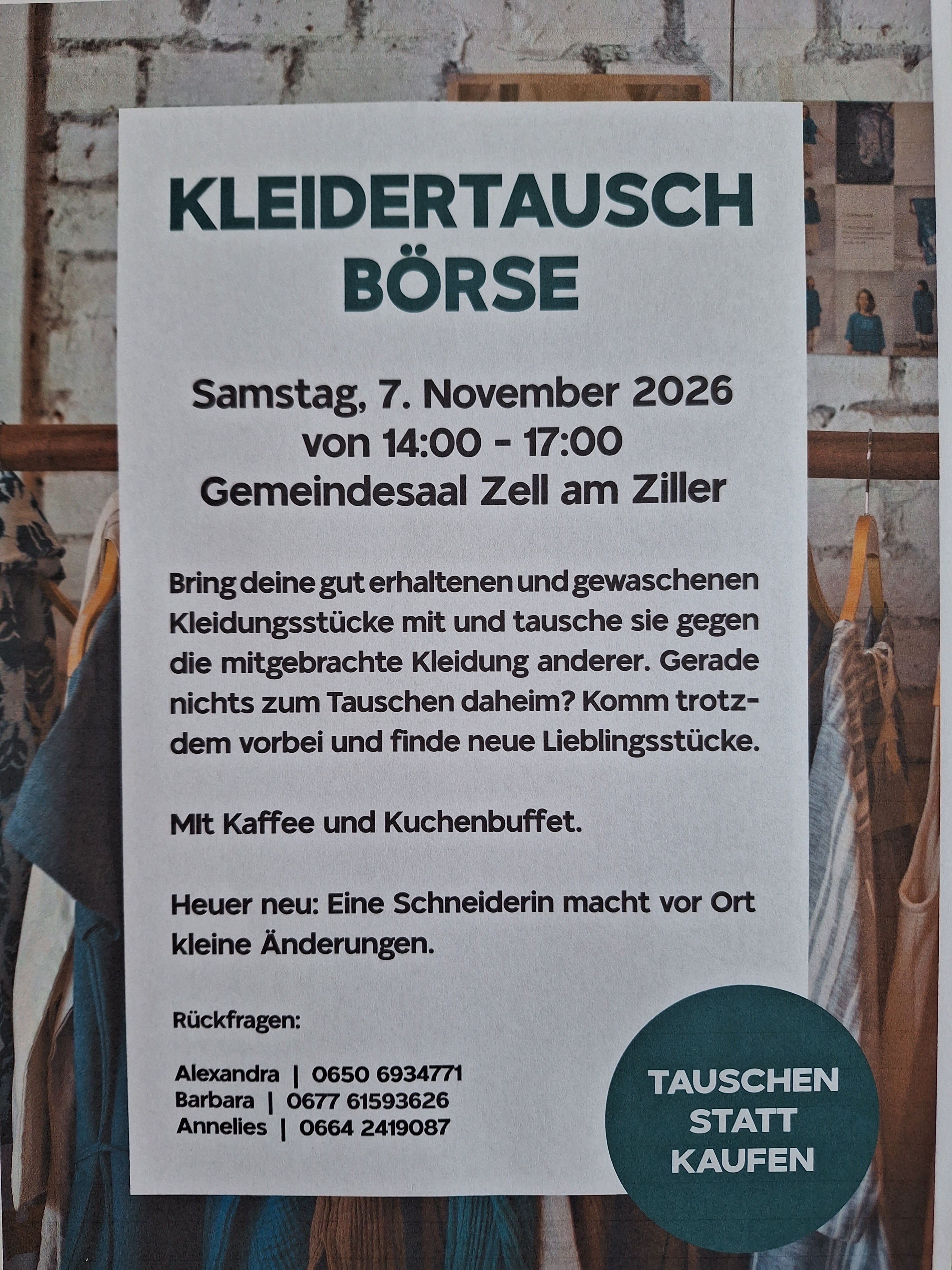 Plakat Kleidertauschbörse