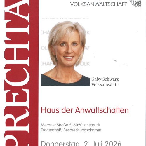 Plakat Sprechtag Innsbruck Landesvolksanwältin