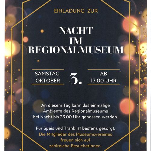 Plakat für Nacht im Regionalmuseum